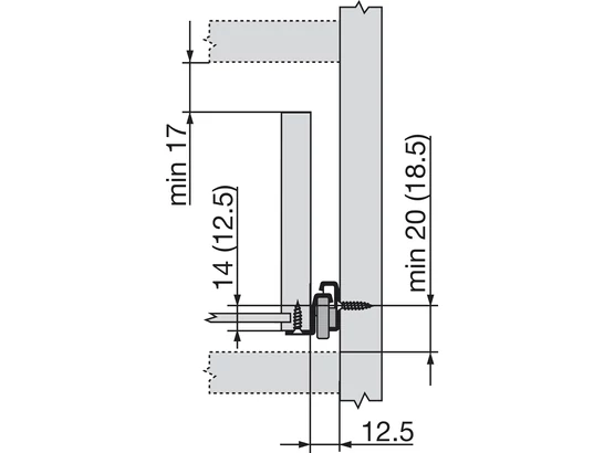 Blum Standard részleges kihúzású fióksín méretezése