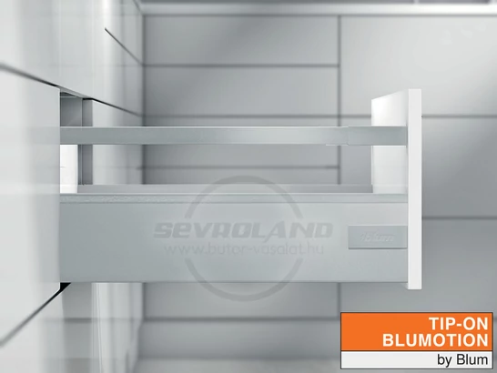 Blum TANDEMBOX Antaro D TIP-ON BLUMOTION világosszürke fiók K kávával