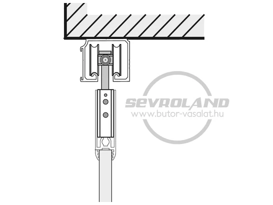 Sevroll felső futású görgő szett 10 mm-es függesztett tolóajtókhoz - Exclusive sínen