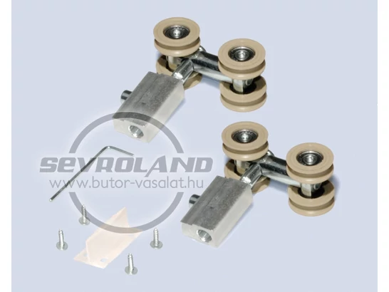 Sevroll felső futású görgő szett 10 mm-es függesztett tolóajtókhoz