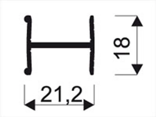 Sevroll 18 mm H osztóprofil 3 m pezsgő