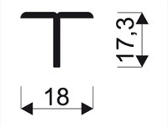 Sevroll nútos T osztóprofil 3 m ezüst