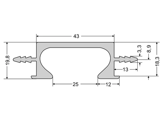 ZOBAL UKW-6 fogó profil méretezése